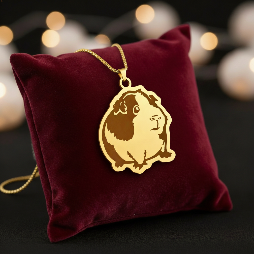 Herzensstück – 🐹 Meerschweinchen Halskette „Lovely Meeri“ 💛 in Gold oder Silber | Luxusschweine