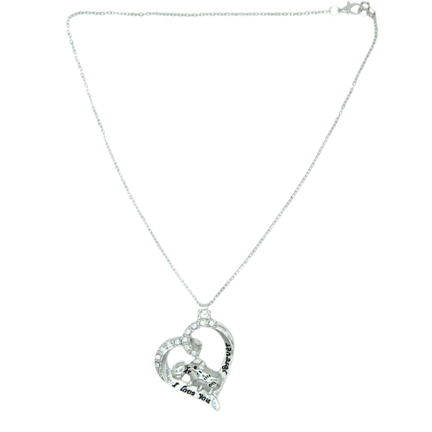 Herzmoment – 💖 Herz-Meerschweinchen Halskette „I love you forever“ – Silberfarben | Luxusschweine