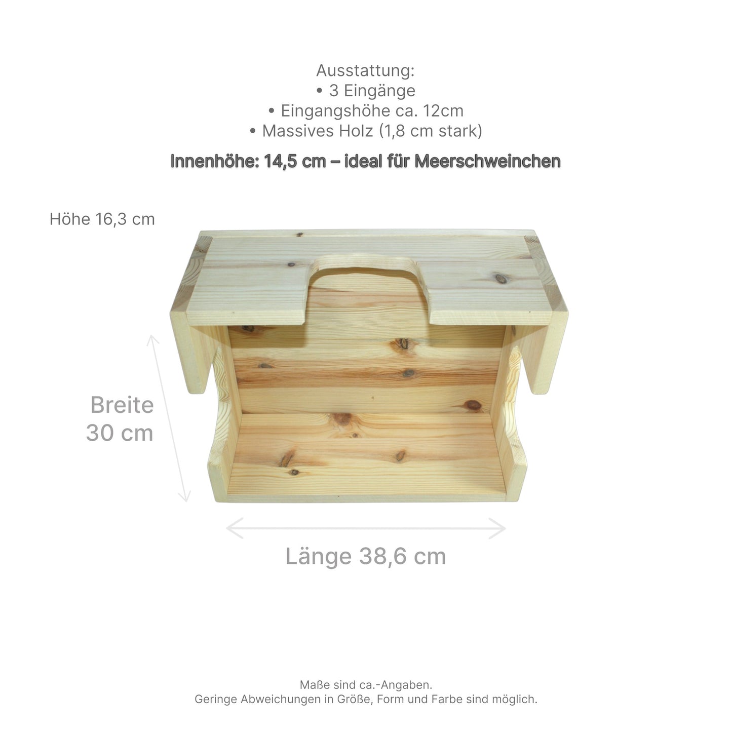 Handgefertigtes Farmhaus aus Holz mit stabilem Dach für Kleintiere