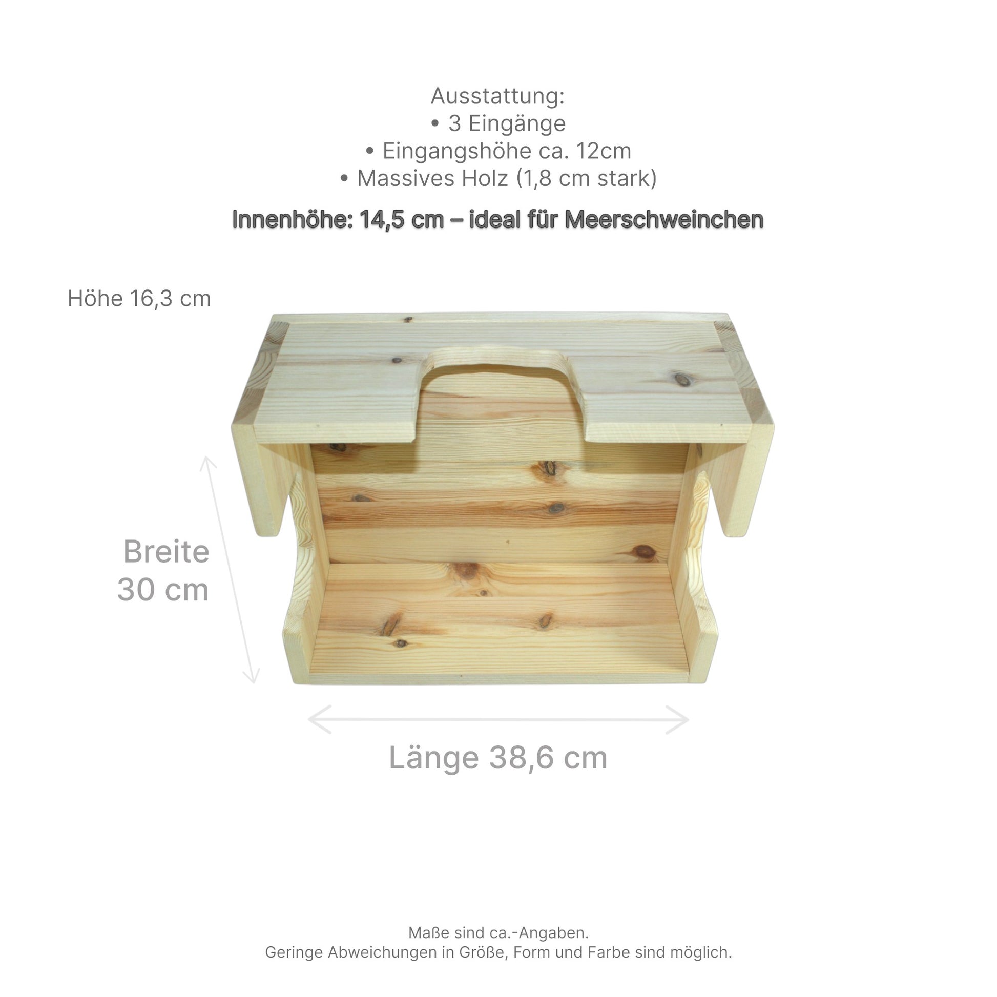Handgefertigtes Farmhaus aus Holz mit stabilem Dach für Kleintiere