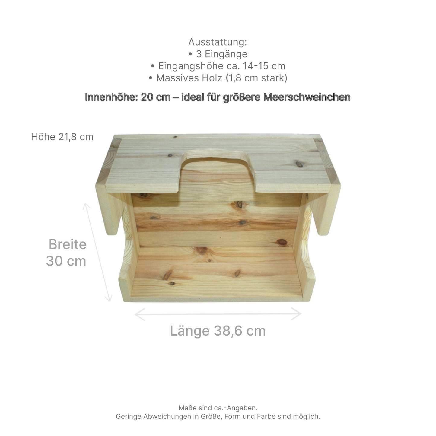 Handgefertigtes Farmhaus aus Holz mit stabilem Dach für Kleintiere
