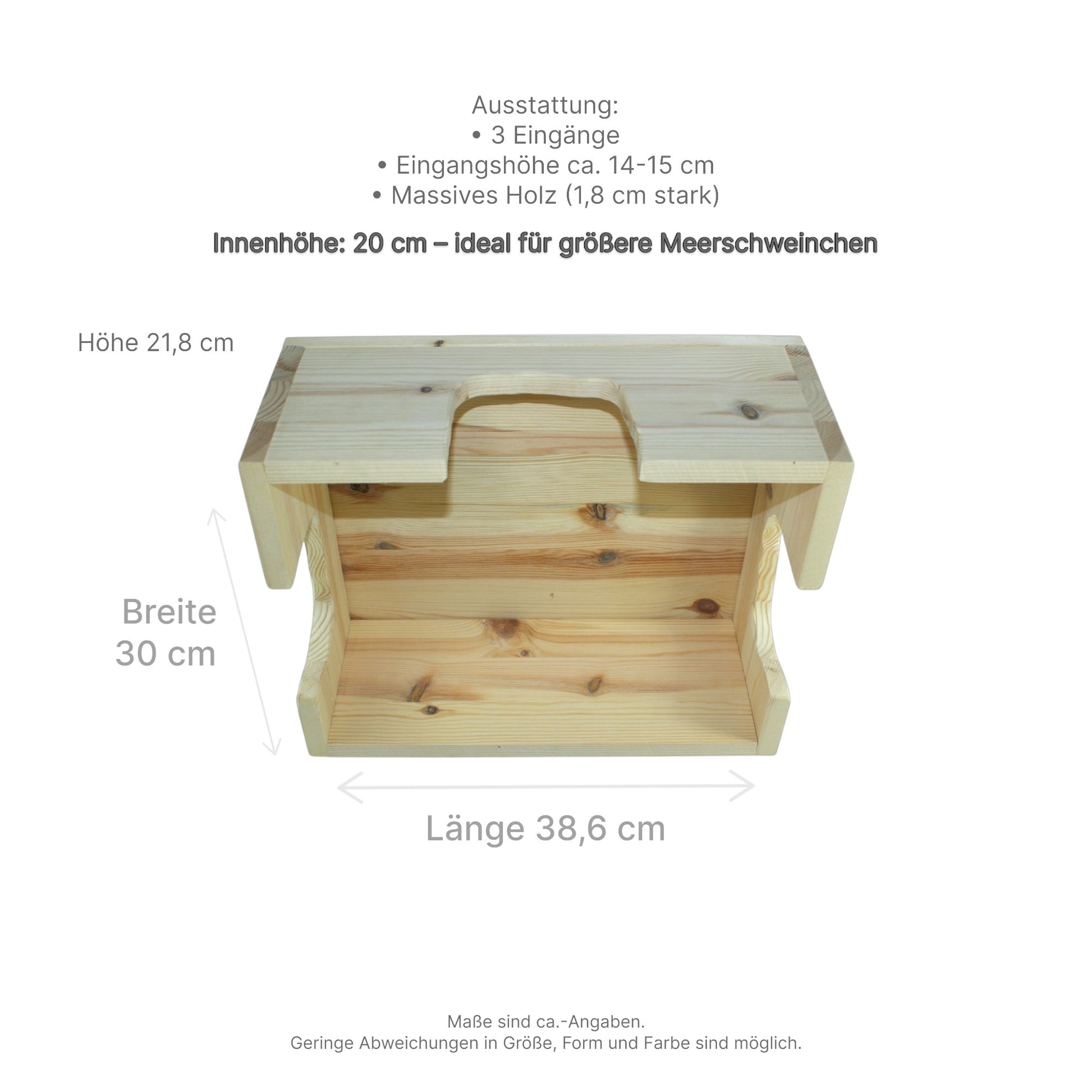 Handgefertigtes Farmhaus aus Holz mit stabilem Dach für Kleintiere