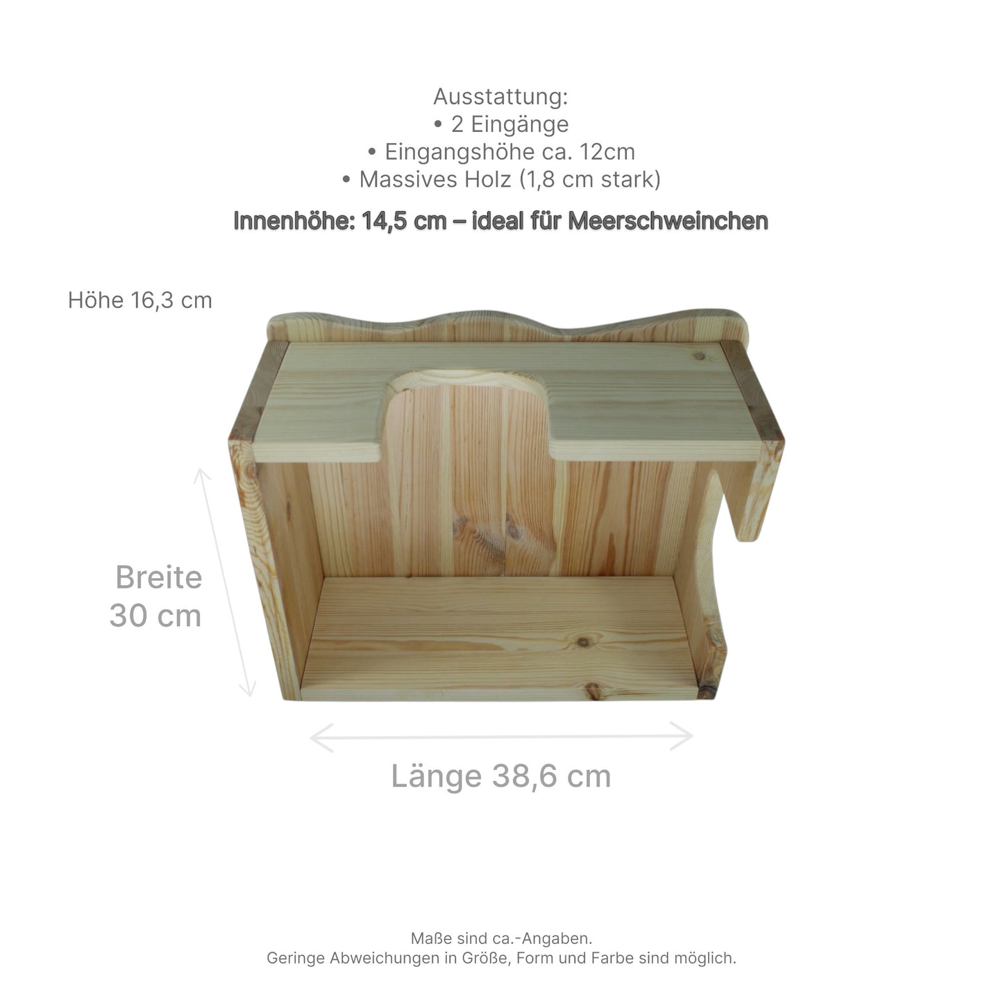 Handgefertigtes Farmhaus aus Holz mit stabilem Dach für Kleintiere