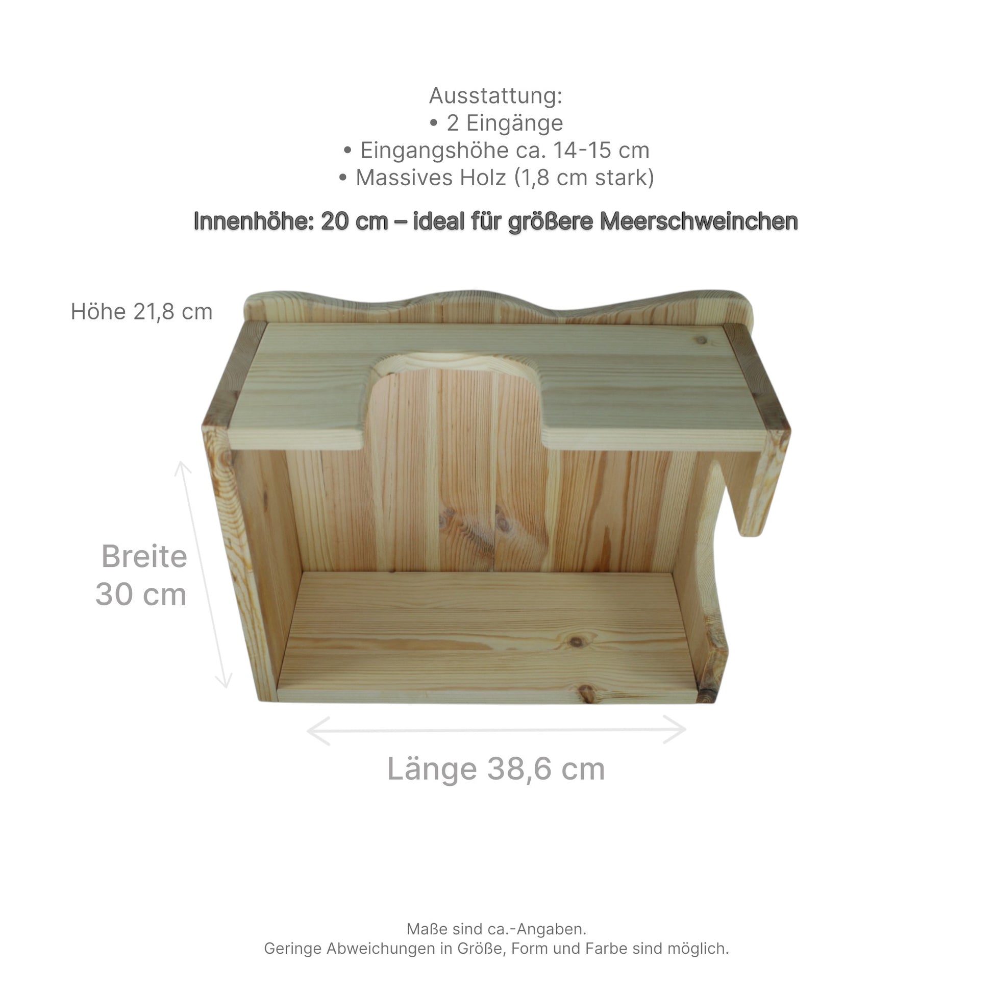Handgefertigtes Farmhaus aus Holz mit stabilem Dach für Kleintiere
