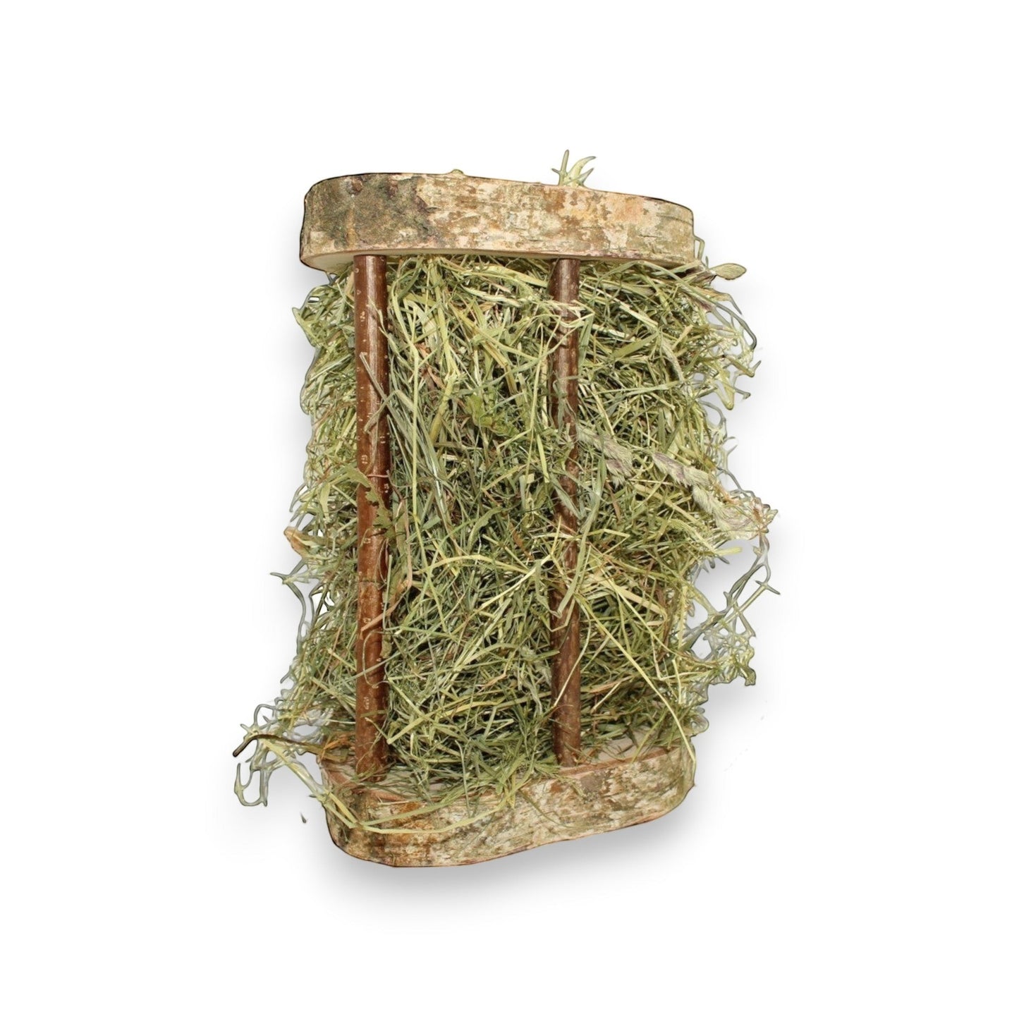 Nagerfarm Easy One natural wood hay feeder with extra wide bars for species-appropriate feeding for guiena pig