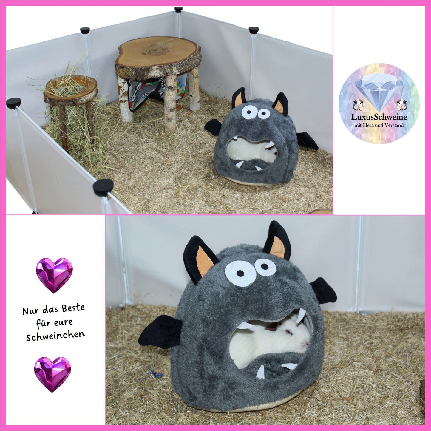 🦇 Bat House – Cozy Designer House for Guinea Pigs