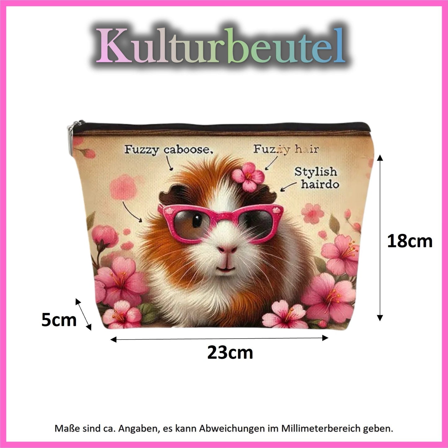 ☀️👜 "Sunny" toiletry bag – guinea pig style for your everyday life!