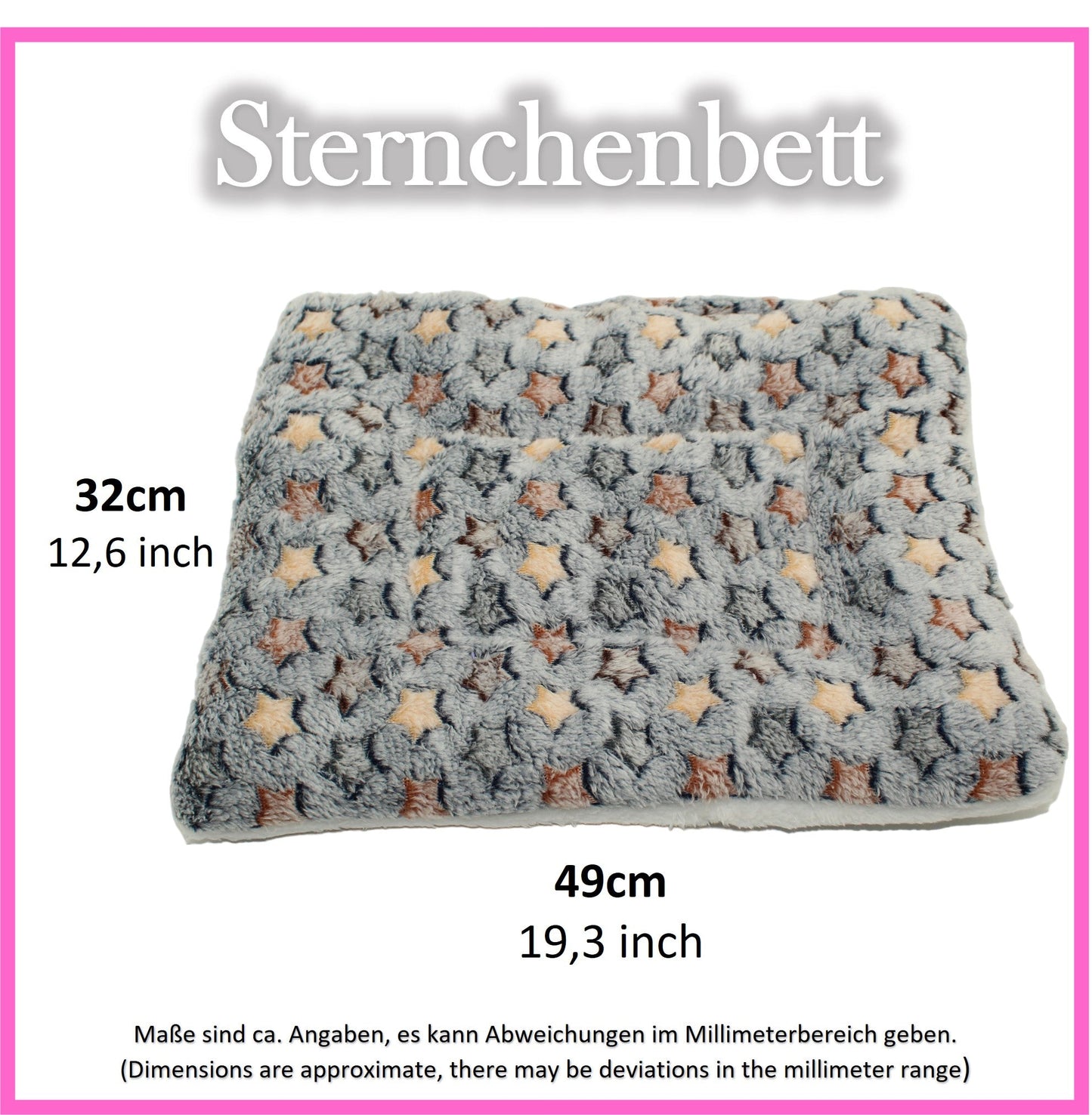 ✨ Star Bed Grey-Blue-Colorful – cuddly soft & dimensionally stable for Guinea Pigs