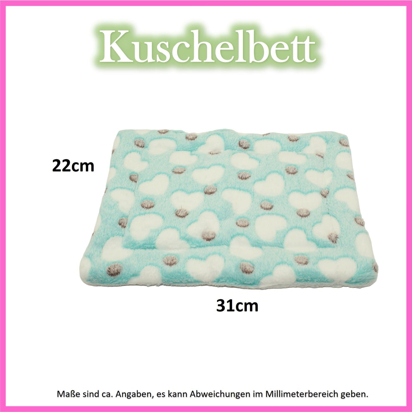 💚 Kuschelbett – Herzen Türkis