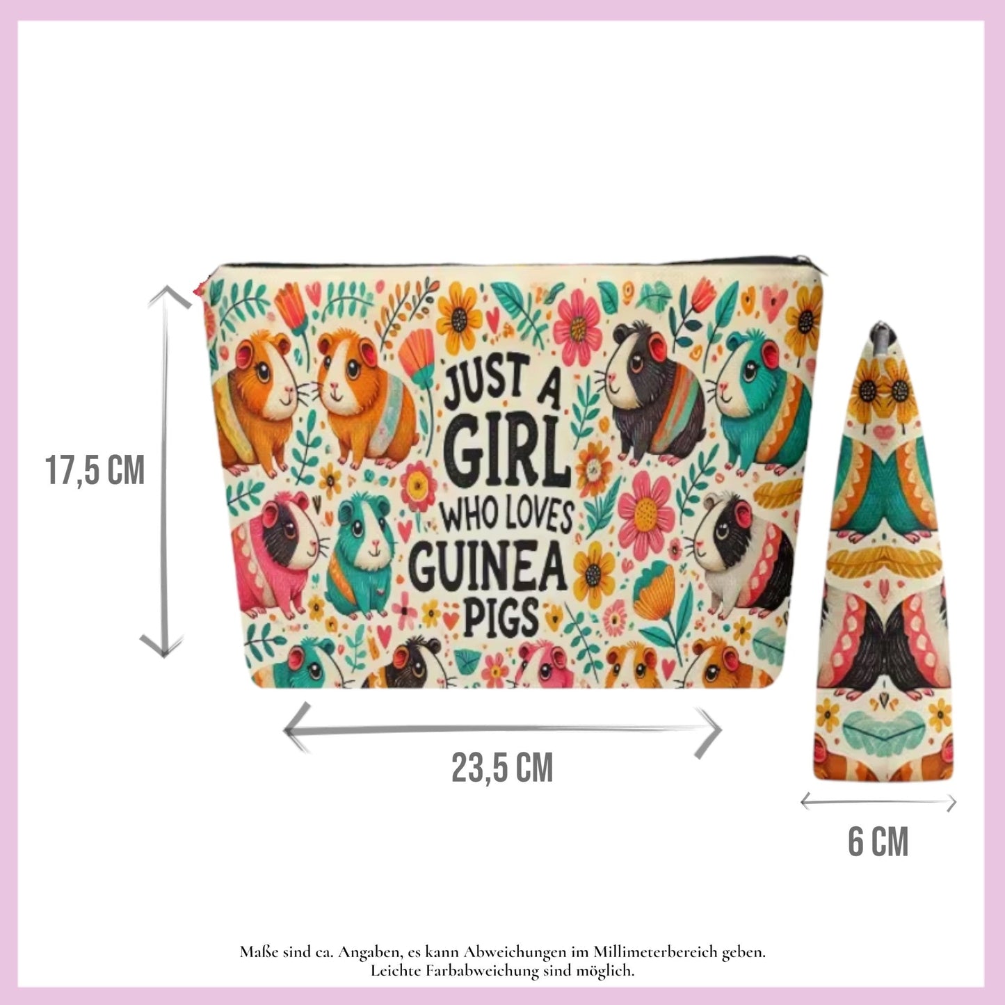 🎒 Toiletry Bag "Just a Girl Who Loves Guinea Pigs - No. 6 Colorful Guinea Pigs"