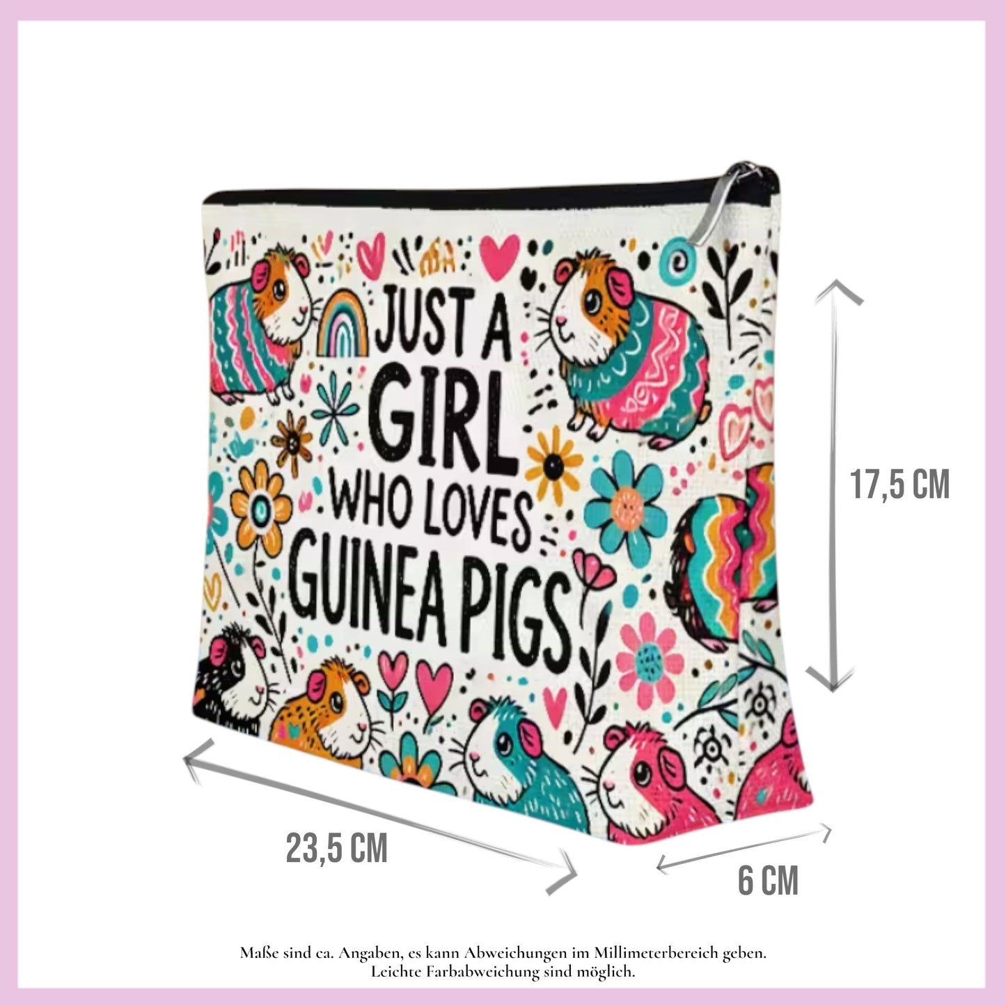 🎒 Toiletry Bag "Just a Girl Who Loves Guinea Pigs - No. 7 Colorful Guinea Pigs"