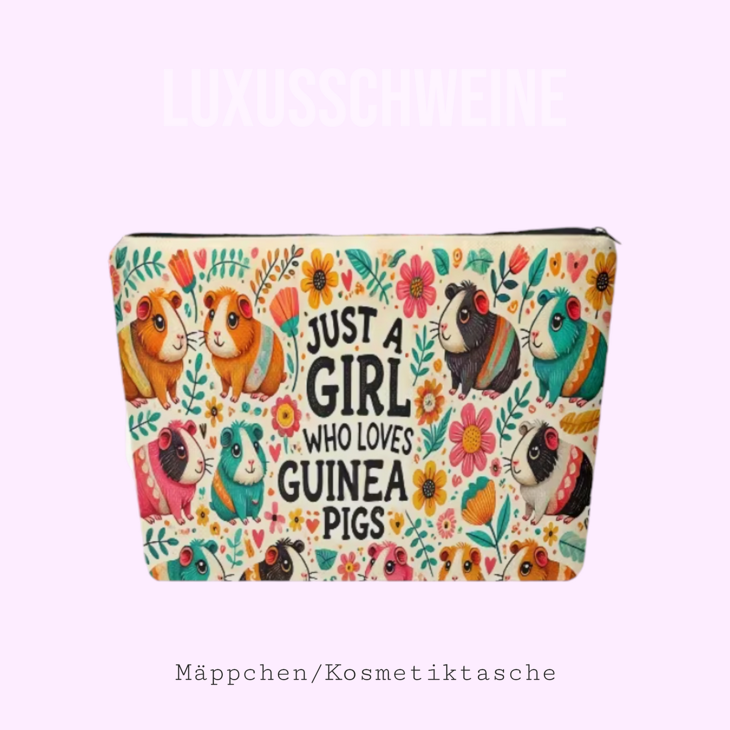 🎒 Toiletry Bag "Just a Girl Who Loves Guinea Pigs - No. 6 Colorful Guinea Pigs"