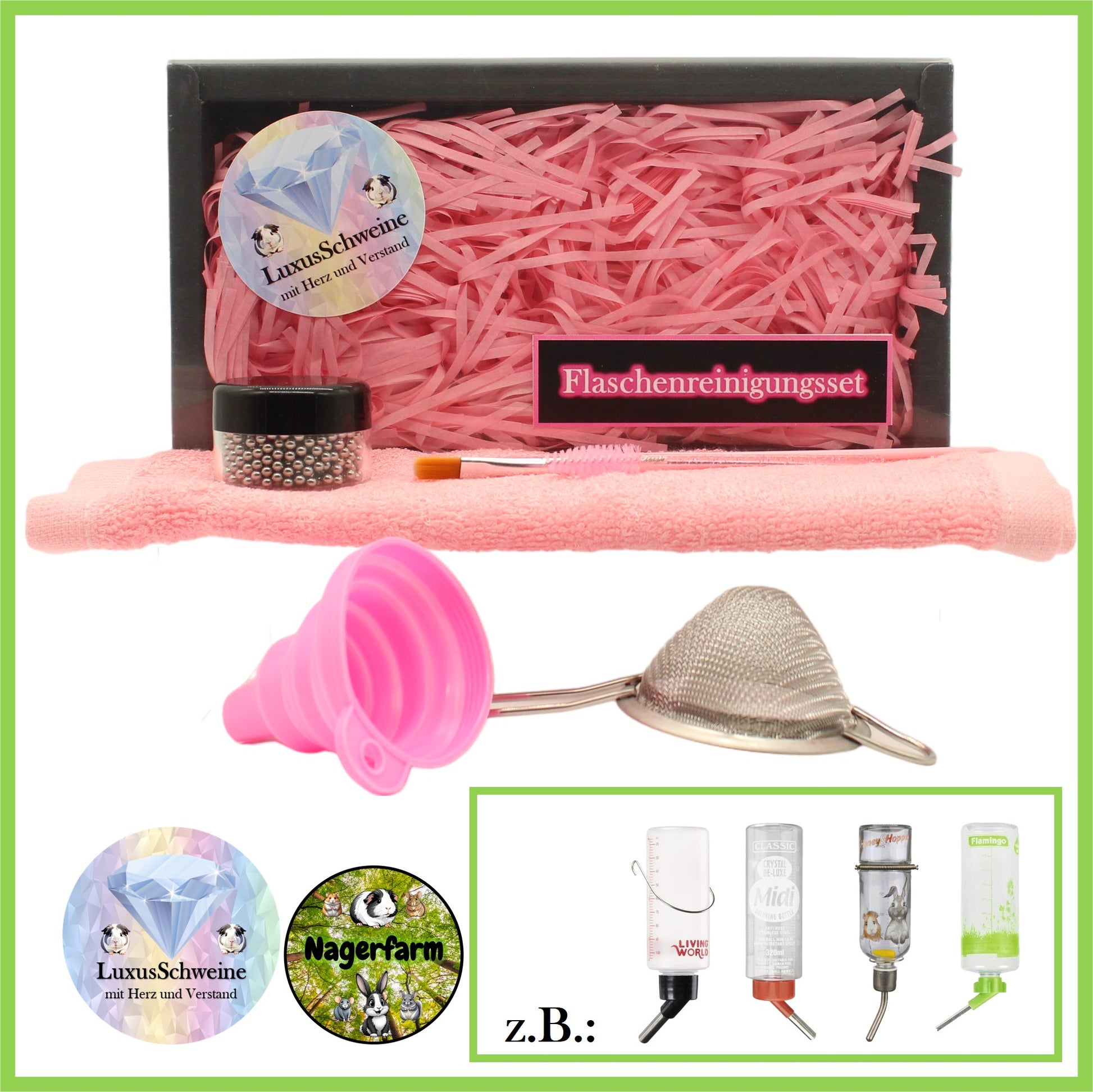 Reinigungsset für Trinkflaschen - Nagerfarm