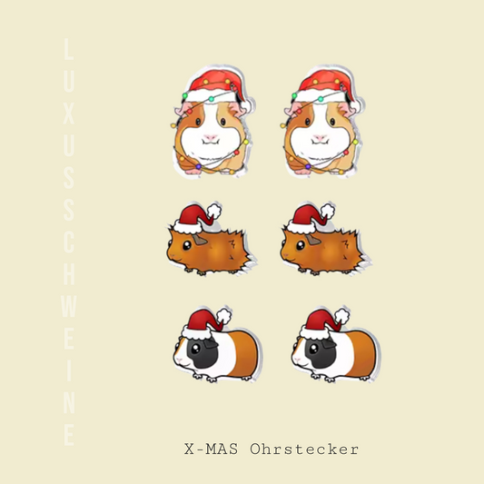 Herzensstück – 🎄✨ Xmas Ohrstecker – Süße weihnachtliche Ohrringe für Meerifans | Luxusschweine