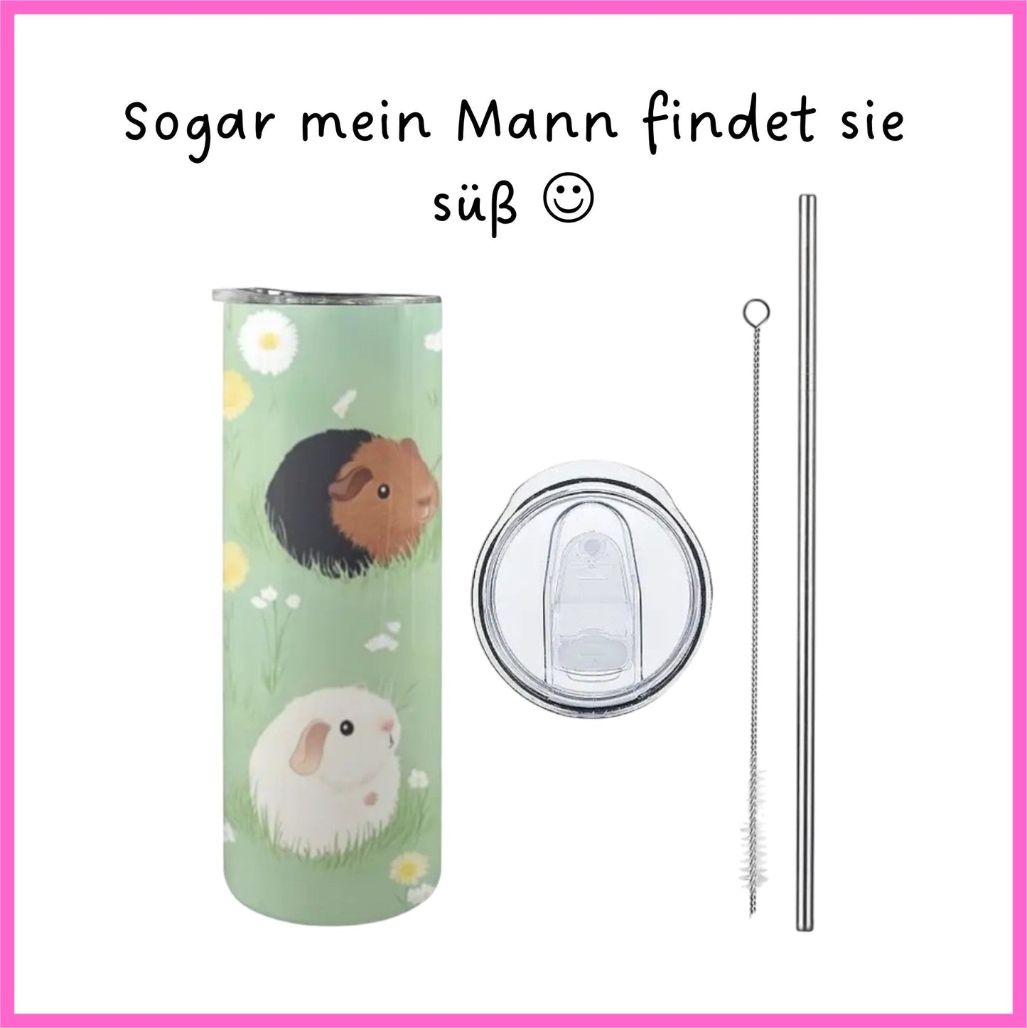 🌼 Trinkflasche „Wiesenzauber mit Meerschweinchen“